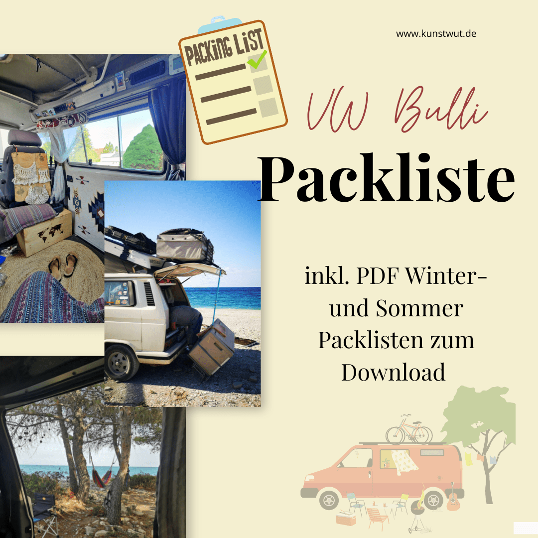 Camping Packliste zum Ausdrucken – Camper / VW Bullis / Selbstausbau -  kunstwut