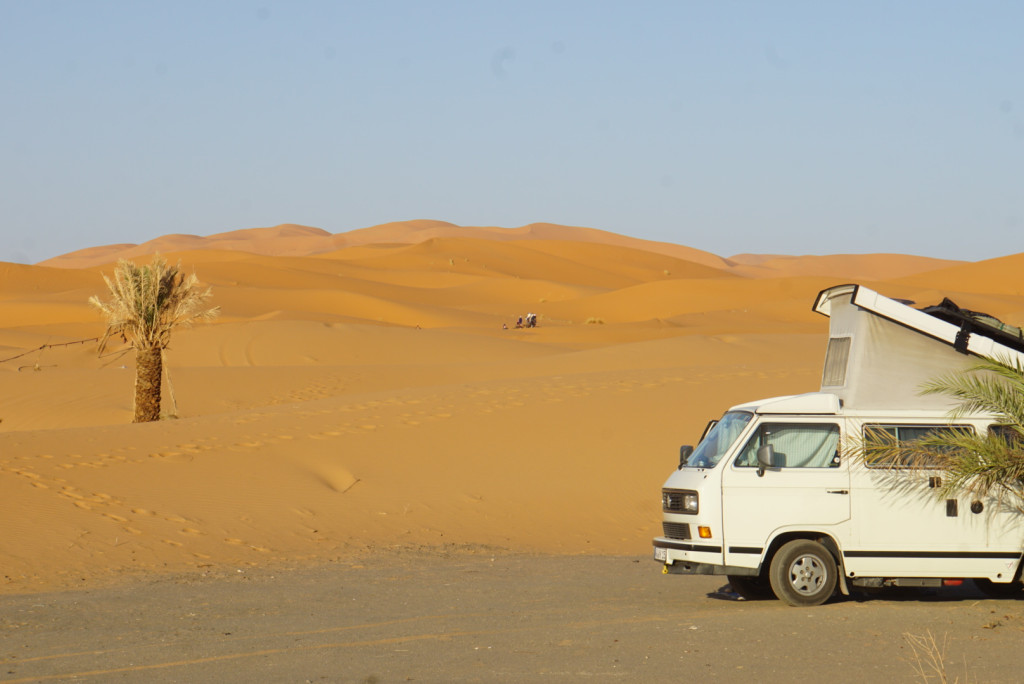 Merzouga Campingplatz VW T3 Camping Marokko