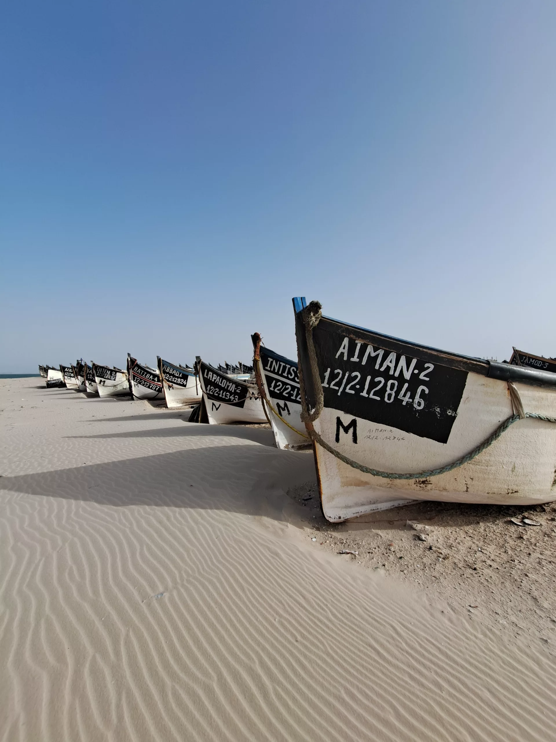 Boote Dakhla strand 