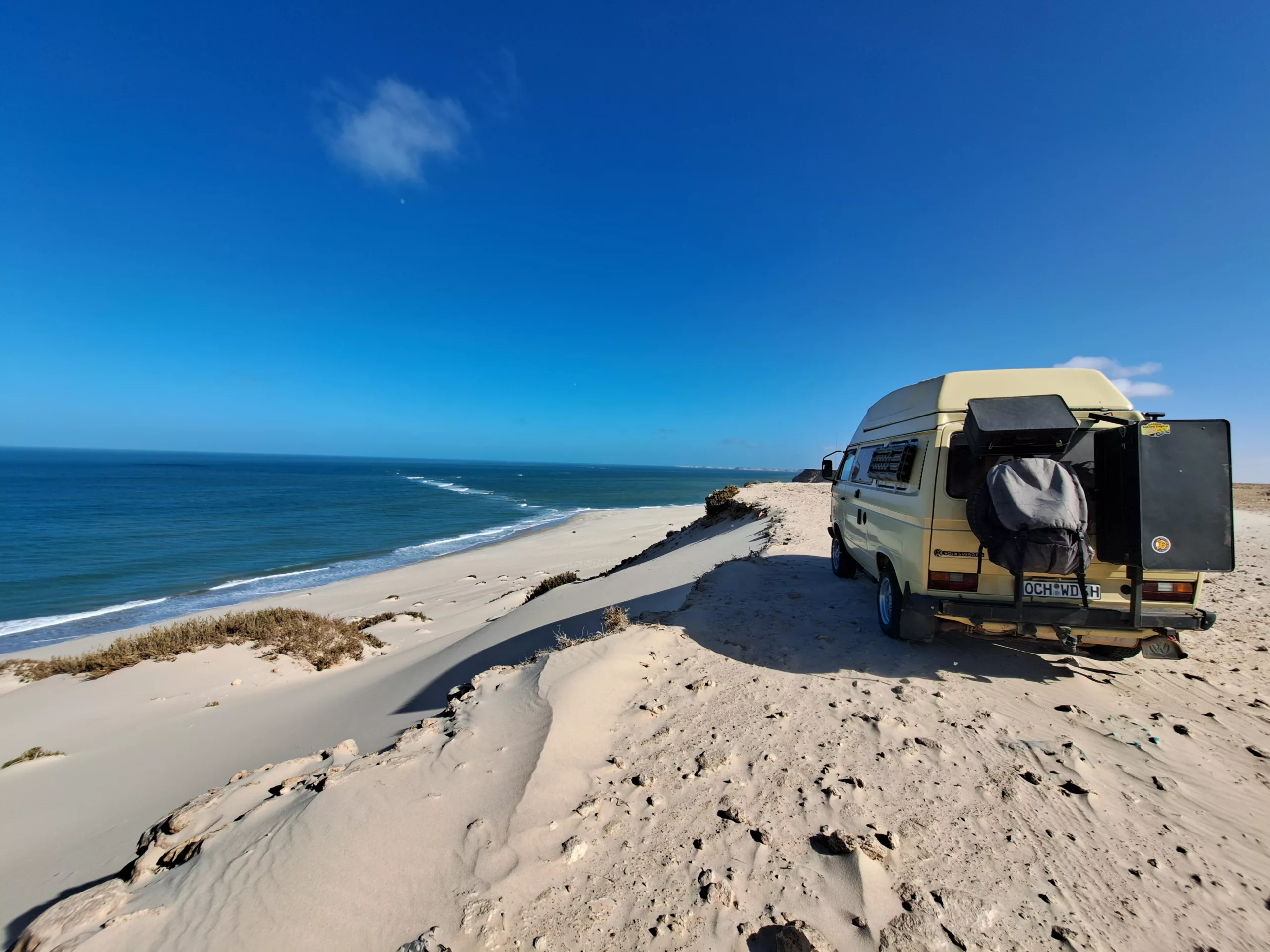 freistehen westsahara vw t3 camper van