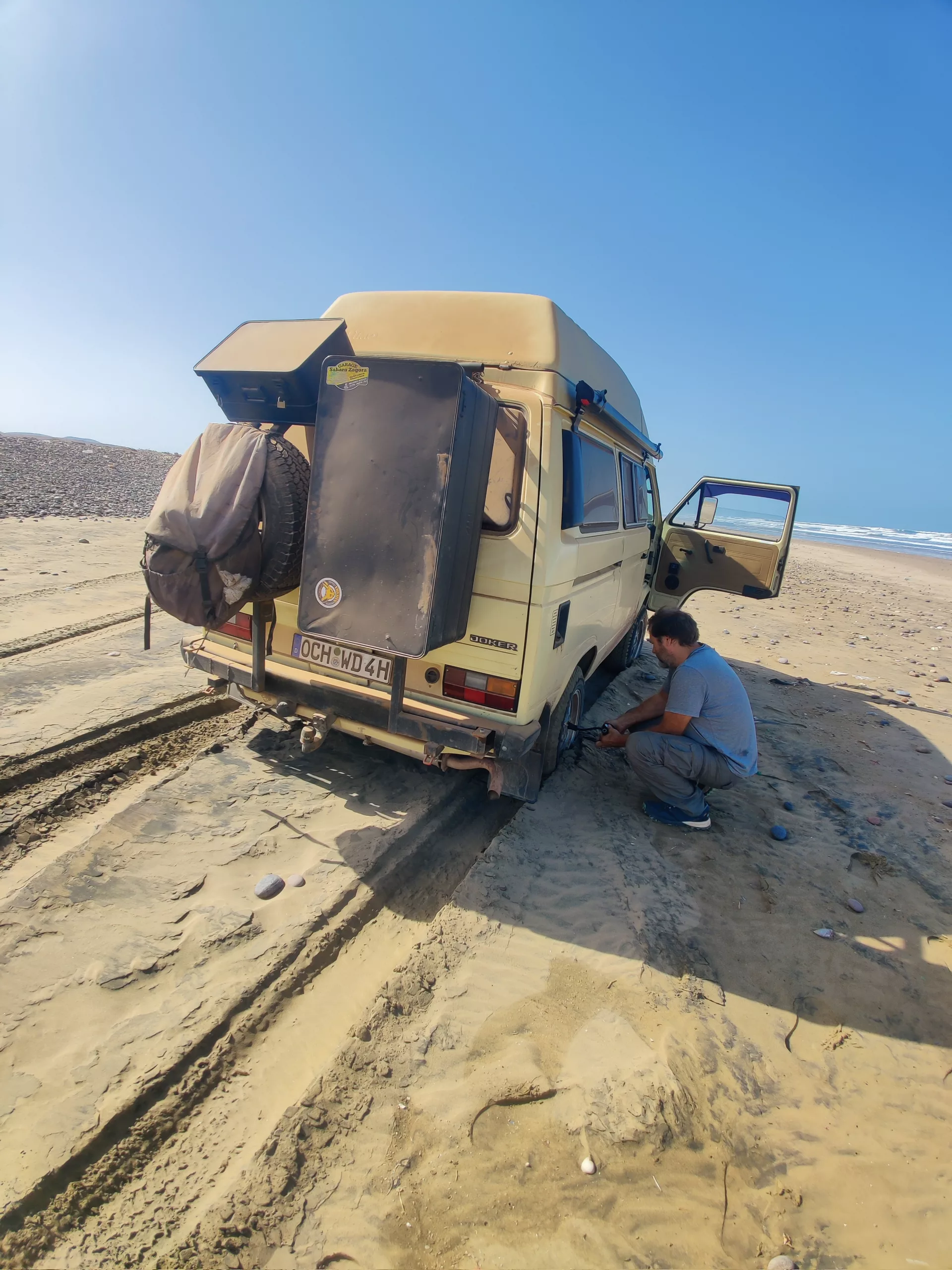 luft ablassen sand reifen strand sahara VW T3